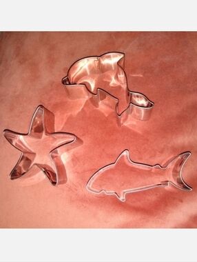 3pc Set Shark Starfish Dolphin Cookie Cutters Sea Animal Shapes Cookies Fruit